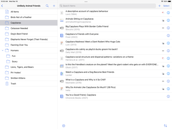 Zotero’s published iPad screenshot shows the library and paper-reading environment; this is a store illustration, not our device test.