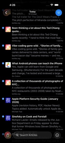 NetNewsWire developer-published iPhone product screenshot 3