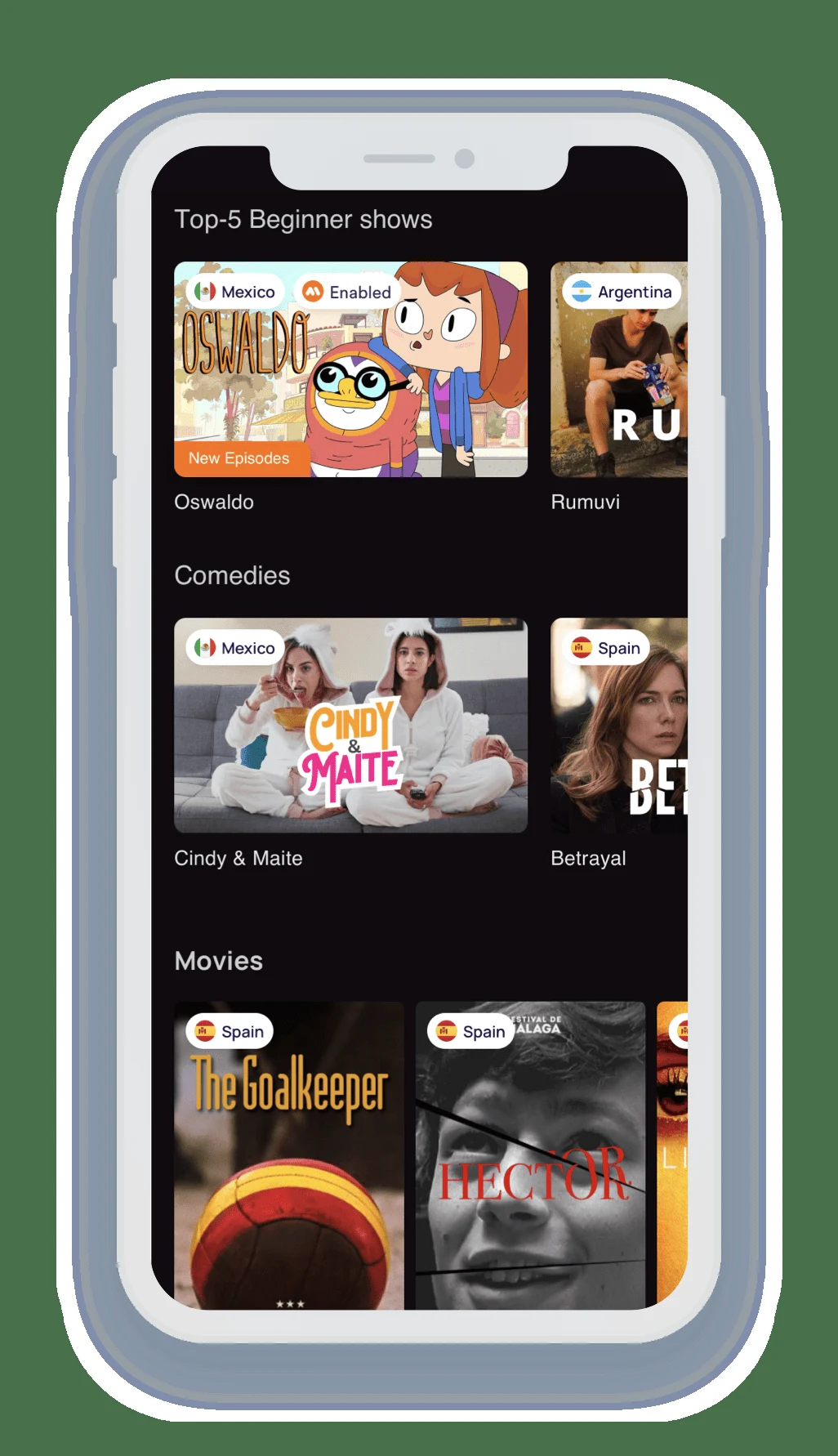Lingopie developer-published Published product interface or provider example product screenshot 1