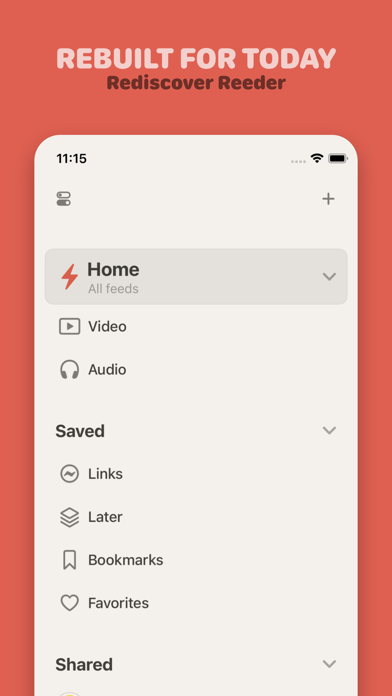 The current Reeder interface published by its developer. The timeline model differs from Reeder Classic.